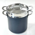 New Lagostina Nera Hard Anodized Nonstick 8-qt Pasta Pentola with Lid